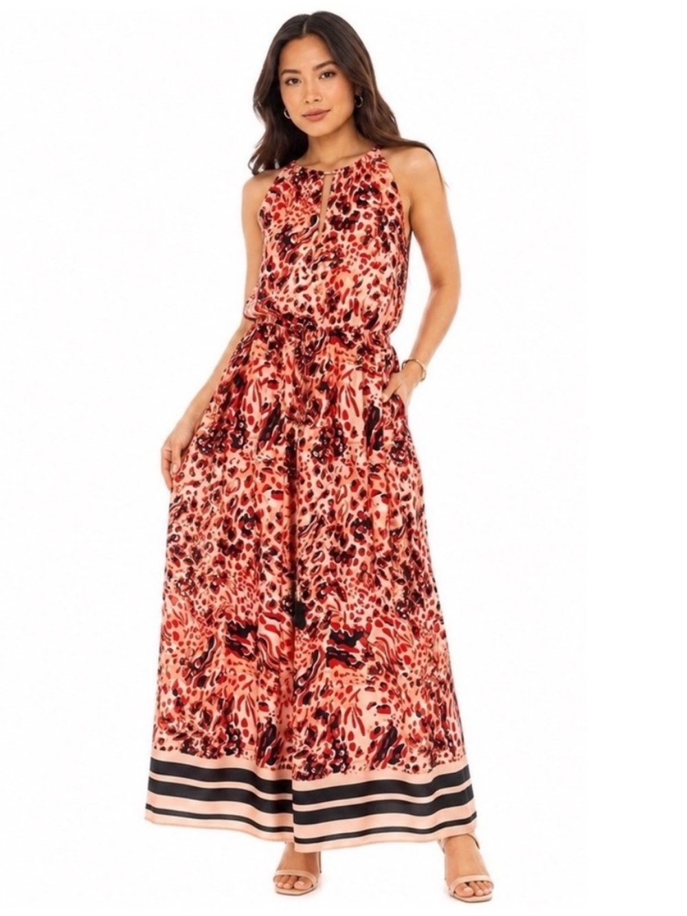 H&M Sleeveless Animal Print Maxi Dress NWT